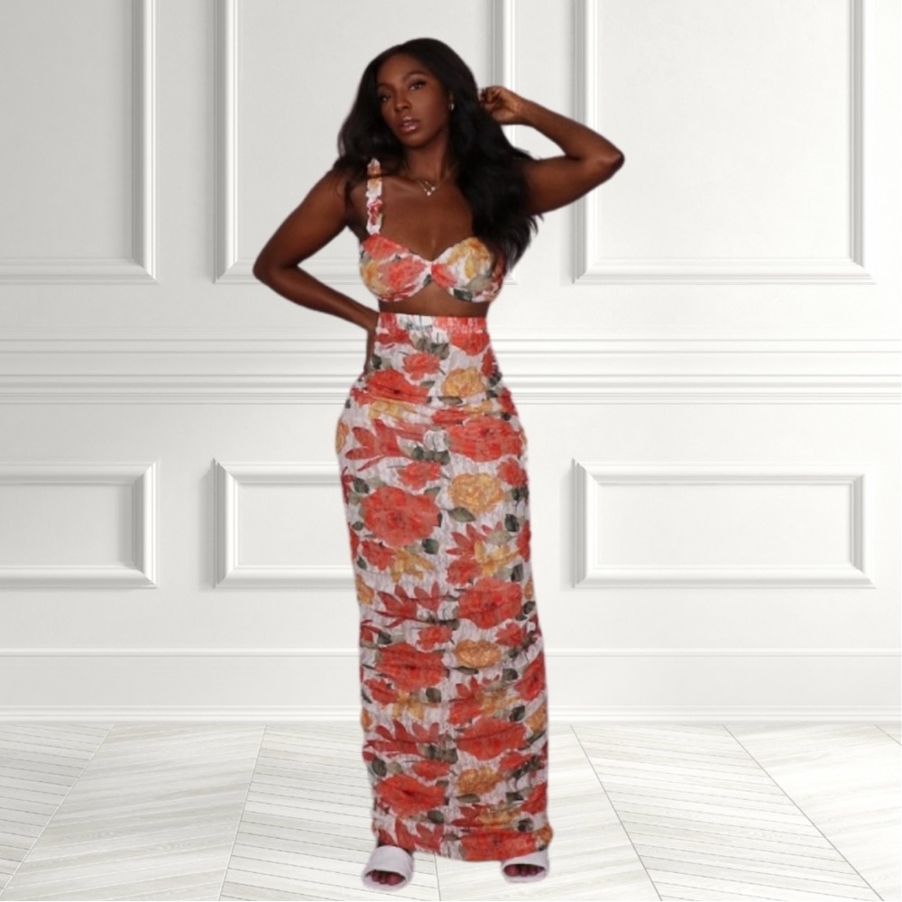Garden Of Whispers Maxi Skirt Set